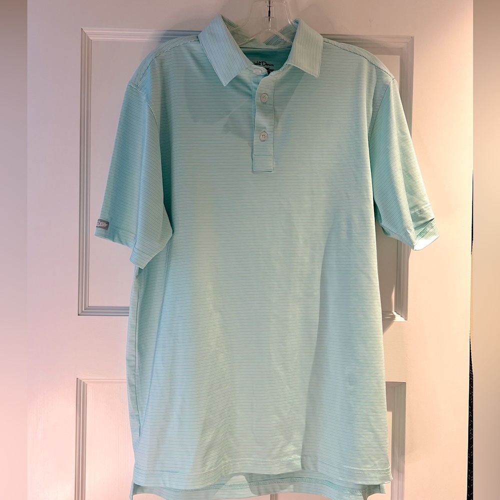 Straight Down Southampton Performance Teal Golf Polo